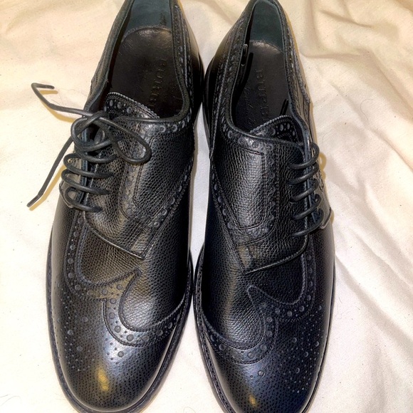 Burberry Black Leather Men's Dress Shoes NWOT - Picture 4 of 16